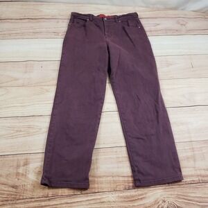 Gloria Vanderbilt Jeans Women 12 Red Maroon Straight Mid Rise Denim Ladies 32x27